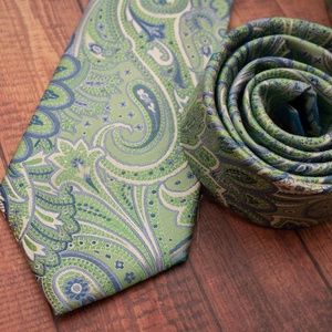 Countess Mara Accessories - Countess Mara Paisley Tie (green/blue) Countess Mara Accessories - Countess Mara Paisley Tie (green/blue)